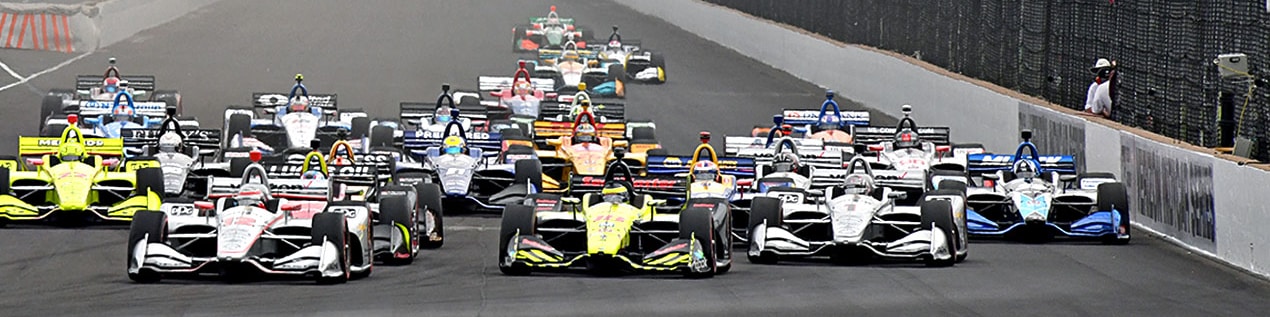 indy cars racing to through the start line Provo